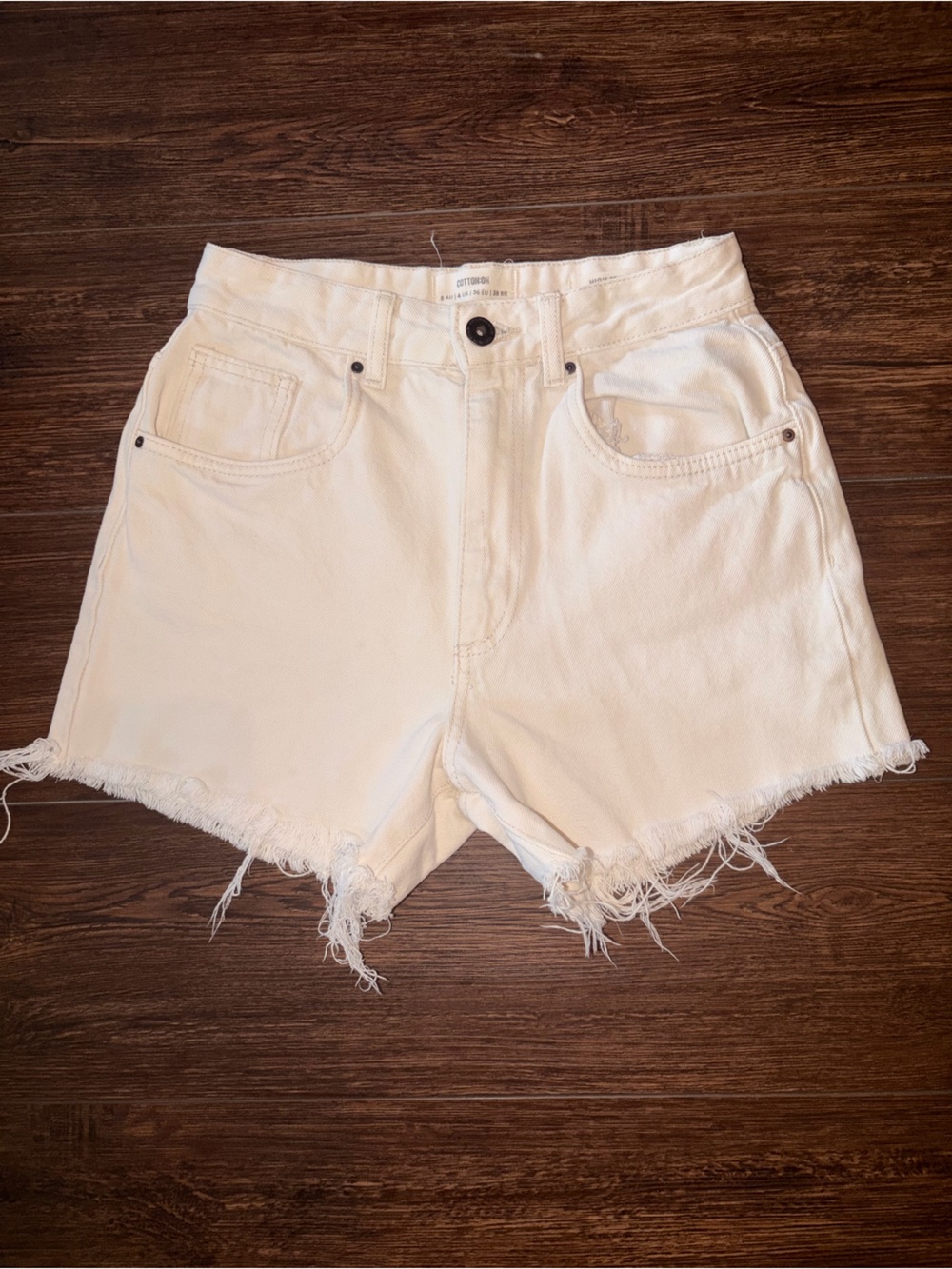 Cotton On White Frayed Hem Women’s Denim Shorts